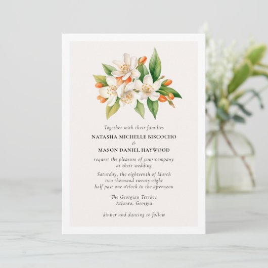 Faire-part de mariage Fleur d'Orange (Debout devant)