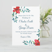 Faire-part de mariage Fleur Élégante Et Simple (Debout devant)