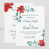 Faire-part de mariage Fleur Élégante Et Simple (Devant / Derrière)