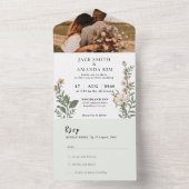 Faire-part de mariage Fleur intemporelle RSVP tout (À l'intérieur)