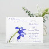 Faire-part de mariage - fleur pourpre d'iris (Debout devant)