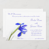 Faire-part de mariage - fleur pourpre d'iris (Devant / Derrière)