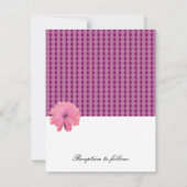 Faire-part de mariage Fleur rose Ruban noir (Dos)