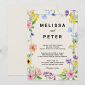 Faire-part de mariage Fleur sauvage (Devant / Derrière)