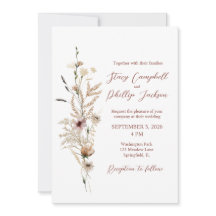 Faire-part de mariage fleur sauvage