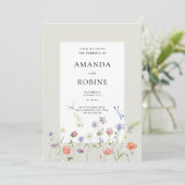 Faire-part de mariage fleur sauvage (Debout devant)