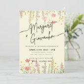 Faire-part de mariage Fleur sauvage (Debout devant)