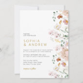 Faire-part de mariage fleur sauvage (Devant)