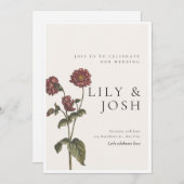 Faire-part de mariage fleur sauvage (Devant / Derrière)