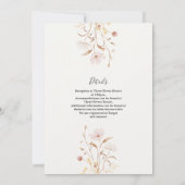 Faire-part de mariage fleur sauvage (Dos)