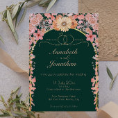 Faire-part de mariage Fleur sauvage Apricot Emeral