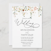 Faire-part de mariage Fleur sauvage aquarelle (Devant)