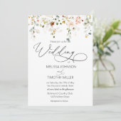 Faire-part de mariage Fleur sauvage aquarelle (Debout devant)