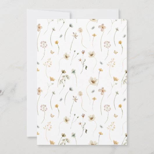 Faire-part de mariage Fleur sauvage aquarelle (Dos)