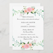 Faire-part de mariage Fleur sauvage aquarelle (Devant / Derrière)