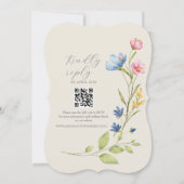 Faire-part de mariage fleur sauvage avec code QR (Dos)