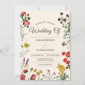 Faire-part de mariage fleur sauvage avec photo per (Devant)