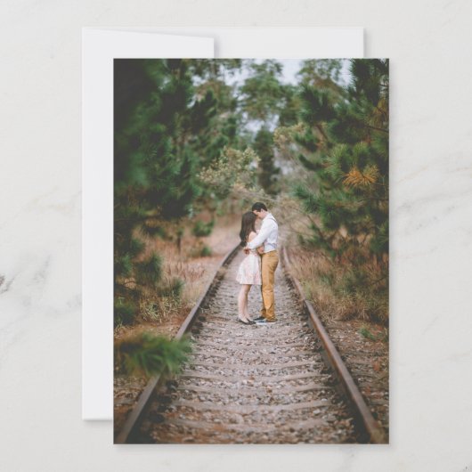 Faire-part de mariage fleur sauvage avec photo per (Dos)