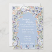 Faire-part de mariage Fleur sauvage bleu avec déta (Devant)