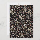 Faire-part de mariage Fleur sauvage Bohème noir (Dos)