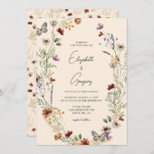 Faire-part de mariage Fleur sauvage Boho (Devant / Derrière)
