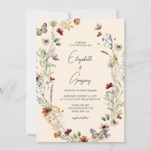 Faire-part de mariage Fleur sauvage Boho