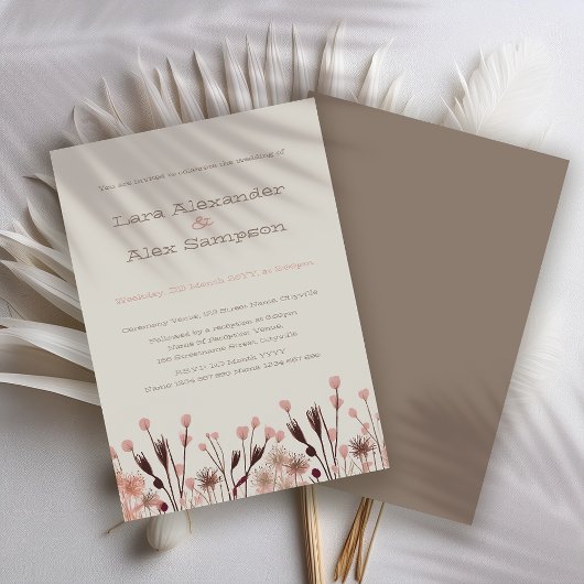 Faire-part de mariage Fleur sauvage Boho