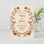 Faire-part de mariage Fleur sauvage Boho d'automne (Debout devant)