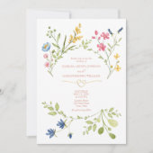 Faire-part de mariage fleur sauvage Boho Peach (Devant)