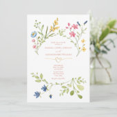 Faire-part de mariage fleur sauvage Boho Peach (Debout devant)