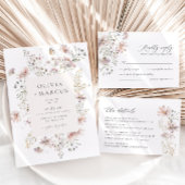 Faire-part de mariage Fleur sauvage Boho Pink Fram