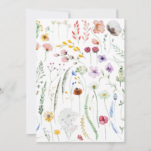 Faire-part de mariage Fleur sauvage Boho Watercolo (Dos)