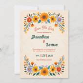 Faire-part de mariage Fleur sauvage Boho Watercolo (Devant)