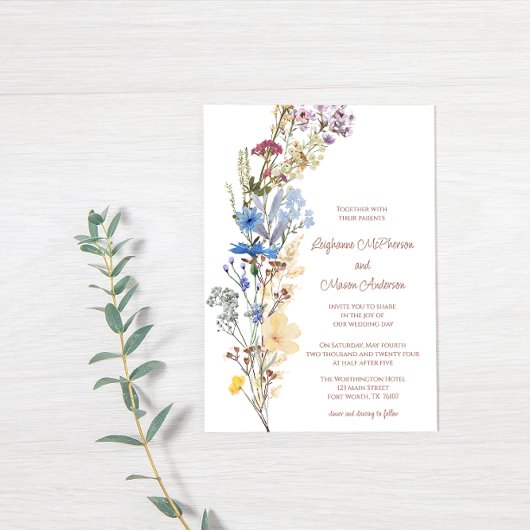 Faire-part de mariage Fleur sauvage botanique