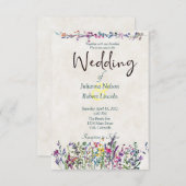 Faire-part de mariage fleur sauvage coloré (Devant / Derrière)