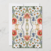 Faire-part de mariage Fleur sauvage coloré (Dos)