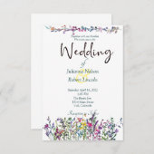 Faire-part de mariage fleur sauvage coloré (Devant / Derrière)