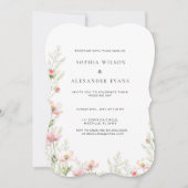 Faire-part de mariage fleur sauvage dans un romant (Devant)