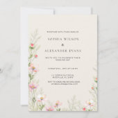 Faire-part de mariage fleur sauvage dans un romant (Devant)