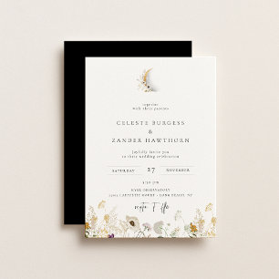 Faire-part de mariage Fleur sauvage de lune de cro