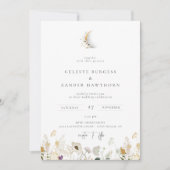 Faire-part de mariage Fleur sauvage de lune de cro (Devant)