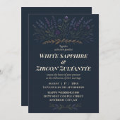 Faire-part de mariage Fleur sauvage de minuit (Devant / Derrière)