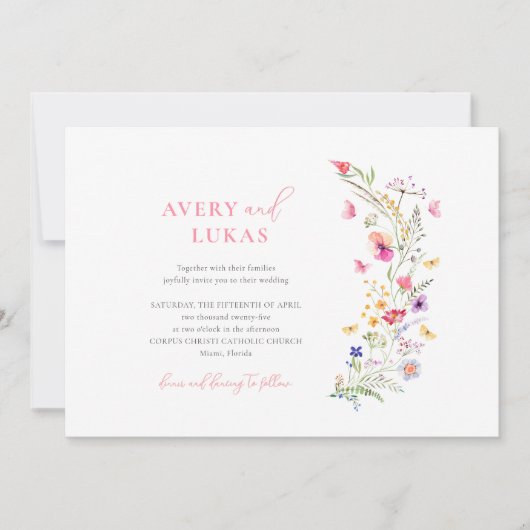 Faire-part de mariage Fleur sauvage de printemps c (Devant)