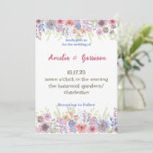 Faire-part de mariage Fleur sauvage de printemps c (Debout devant)