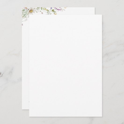 Faire-part de mariage Fleur sauvage des Prairies R (Devant / Derrière)