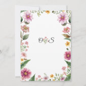 faire-part de mariage fleur sauvage et fougère (Dos)