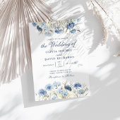 Faire-part de mariage Fleur sauvage Hydrangea Bleu