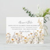 Faire-part de mariage Fleur sauvage jaune (Debout devant)
