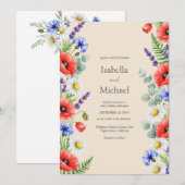 Faire-part de mariage Fleur sauvage lunatique Arri (Devant / Derrière)