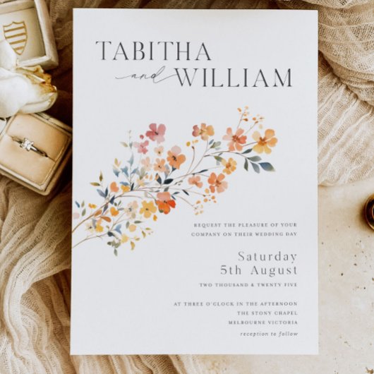 Faire-part de mariage fleur sauvage Modèle Boho Fl